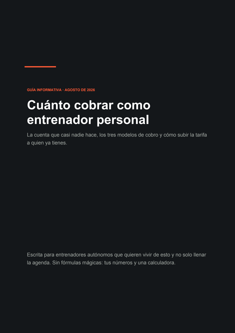Portada de la guía: Cuánto cobrar como entrenador personal